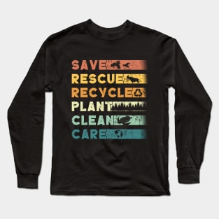 Save Bees Rescue Animals Recycled Plastics Tee Long Sleeve T-Shirt